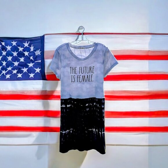 Upcycled Dresses & Skirts - Upcycled The Future is Female Tee Dress M L